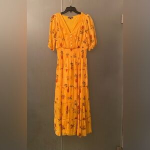Floral Yellow Maxi Dress